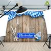 Aoihrraan 3.5 x 2.5 m Rustic Oktoberfest Wood-Plank Background, Blue Plaid view 4