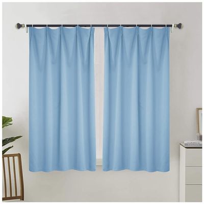 MISSMAO Set of 2 Blackout Curtains, Soft Touch, Solid Color, with Hooks, 53 x 39 in