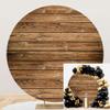 OERJU 2 x 2 m Rustic Wood Circle Photography Backdrop view 1