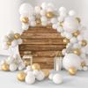 OERJU 2 x 2 m Rustic Wood Circle Photography Backdrop view 2