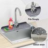 Vovmax Kitchenguard Silicone Faucet Drip Tray with Drain, Black view 3