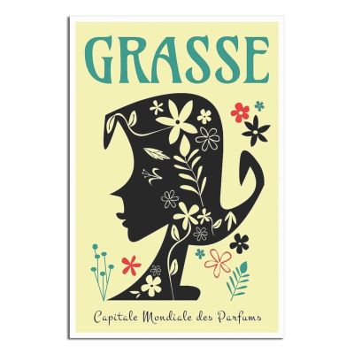 Grasse French Riviera Vintage Travel Poster, Canvas Wall Art, 20 x 30 cm