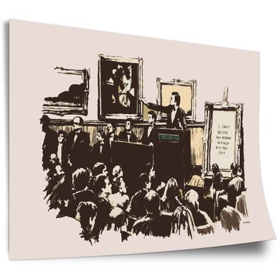 Banksy Street Art Cotton Poster “Auction Consumer Criticism” – Modern Canvas Art Print, Unframed, A4–A2