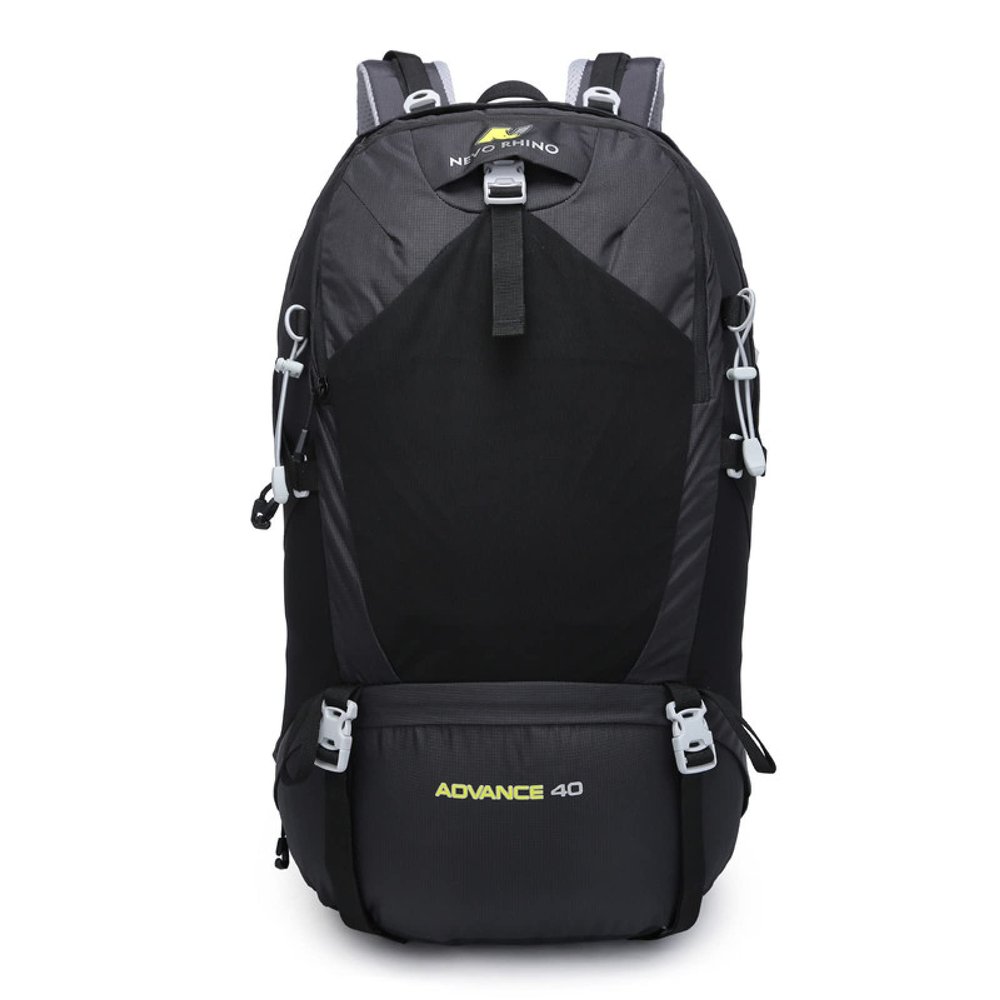 QQYG 40L Waterproof Men's Backpack, Unisex Travel Bag for Hiking, Outdoor Activities, Mountaineering and Camping, Preto, 35 x 18 x 52 cm