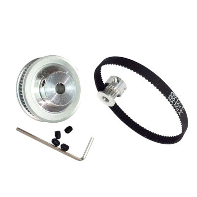 Pangyoo PYouo GT2 Timing Pulley, 16T + 60T, HTD Kit, Closed 200 mm Timing Belt, RAMLEY (60T Bore: 5 mm, 16T Bore: 5 mm)