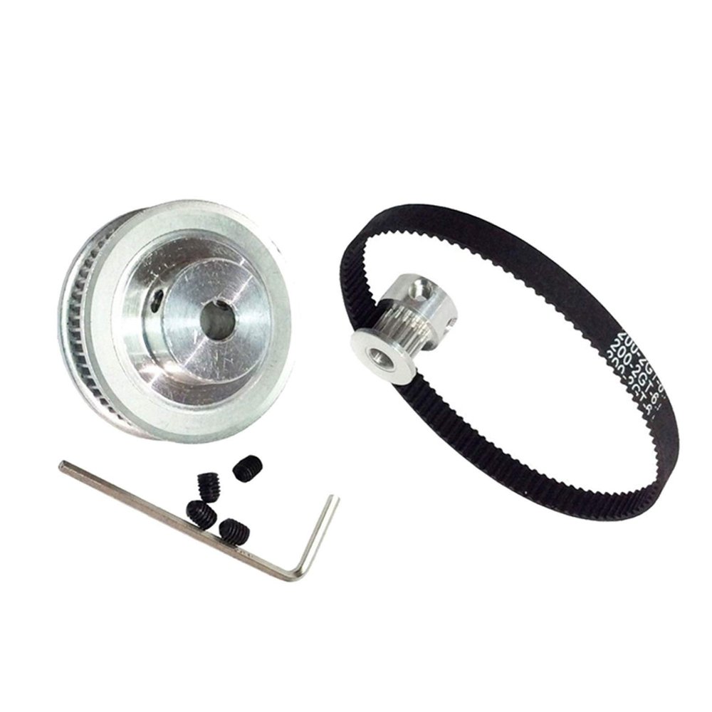Pangyoo PYouo GT2 Timing Pulley, 16T + 60T, HTD Kit, Closed 200 mm Timing Belt, RAMLEY (60T Bore: 5 mm, 16T Bore: 5 mm)