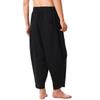 BPURB Men's Medieval Wide-Leg Hermann Viking Pirate Pants, Cotton-Linen Baggy Harem Pants with Pocket (Black, S) view 2