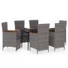 vidaXL 7-Piece Gray Garden Dining Set with Cushions view 1