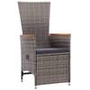 vidaXL 7-Piece Gray Garden Dining Set with Cushions view 4