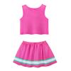ReliBeauty Cheerleader Costume for Kids, Dress with Pompoms and Headband, Pink, Size 150 view 2