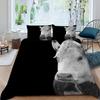 XIWEIER Black Cow Farm Bedding Set, 200 x 200 cm, 3-Piece Microfiber Duvet Cover Set view 1