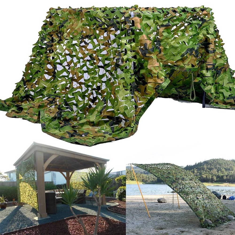 Camouflage Net 2x13m, 4x9m, 2x5m, 6x11m, 3x7m, 7x15m, 8x9m, 10x13m Bulk Roll, Sunshade Net for Hunting Blinds (Size: 7x9m)