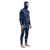 YXYECEIPENO 3 mm Spearfishing Neoprene Wetsuit with Hood, Front Zipper and Knee Reinforcement, Blue, M view 2