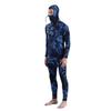 YXYECEIPENO 3 mm Spearfishing Neoprene Wetsuit with Hood, Front Zipper and Knee Reinforcement, Blue, M view 3