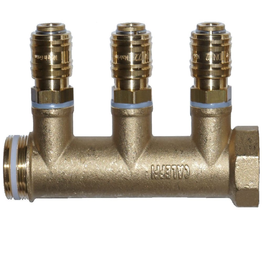 Compressed Air Manifold with 3 Quick Couplings, DN 7.2 x 1/2 in