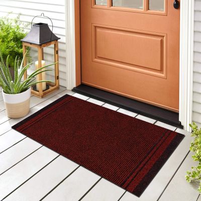 rugsx Malaga Non-Slip Doormat, Indoor & Outdoor, Red, 100 x 750 cm