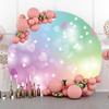 Aoihrraan 230 cm Round Love Heart Bokeh Photography Backdrop, Pink view 2