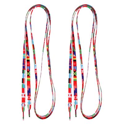 NA 1 Pair Knitted Shoelaces for Roller Skates, Boots, Hockey Skates, Flag Pattern