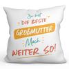 Mugffins Filled Cushion with Message for Grandma – “You’re the Best, Keep It Up!” – German – 40 x 40 cm – Original and Funny Gift view 1