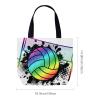 Rainbow Volleyball Canvas Tote Bag with Zipper Pocket view 3