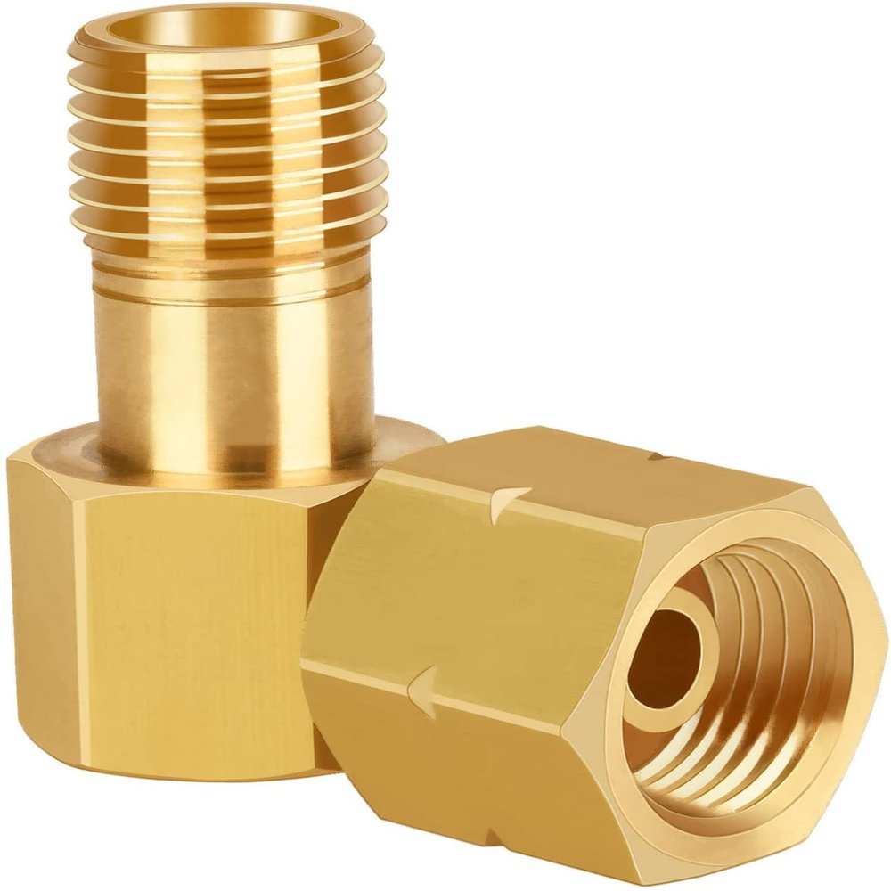 Oumuik 1/4-Inch Left-Hand Gas Connection Elbow, 90-Degree Brass Fitting