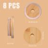 KINBOM 8-Pack Bamboo Jar Lids with Straw Holes, 70 mm view 2