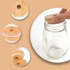 KINBOM 8-Pack Bamboo Jar Lids with Straw Holes, 70 mm view 4