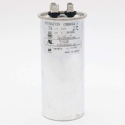 Fasizi 75uF CBB65 Motor Run Capacitor for Air Conditioner, 450VAC