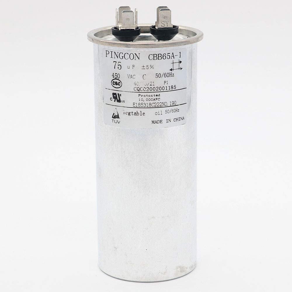Fasizi 75uF CBB65 Motor Run Capacitor for Air Conditioner, 450VAC
