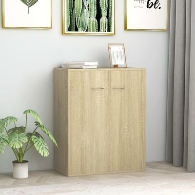 Makastle Sideboard with 2 Doors, Sonoma Oak, 60 x 30 x 75 cm