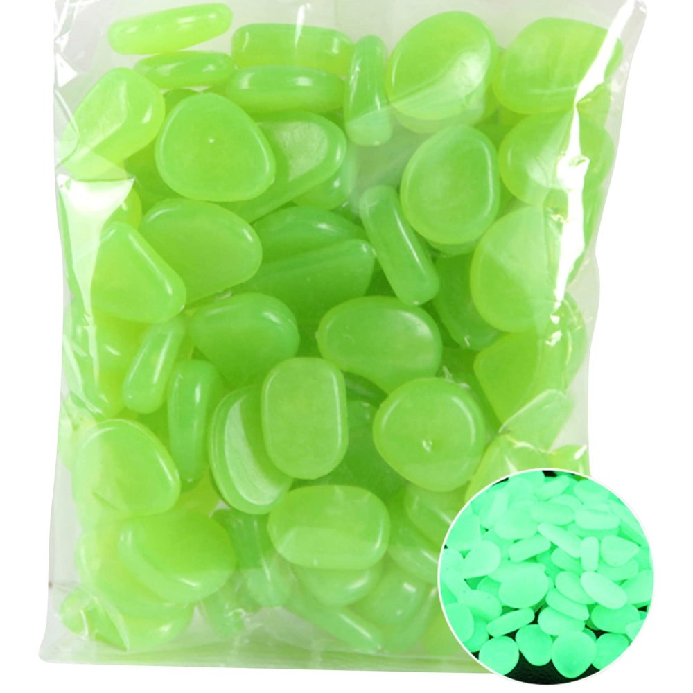Saterkali Glow Stones, Irregular, Reusable, Green, 50 Pieces