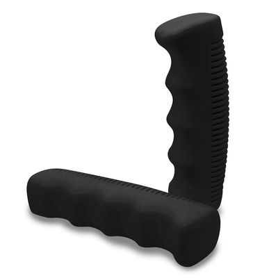 Retro Bicycle Grips, Black Rubber, Non-Slip, Soft, 1 Pair, 22 mm