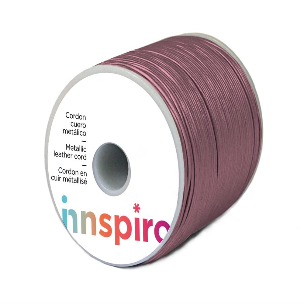 Metallic Leather Cord, Fuchsia, 2.0 mm, 100 m