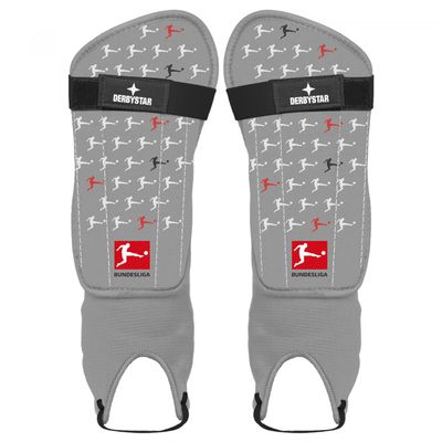 Derbystar Men's Bundesliga v22 Shin Guards, Gray/Black/Red, L