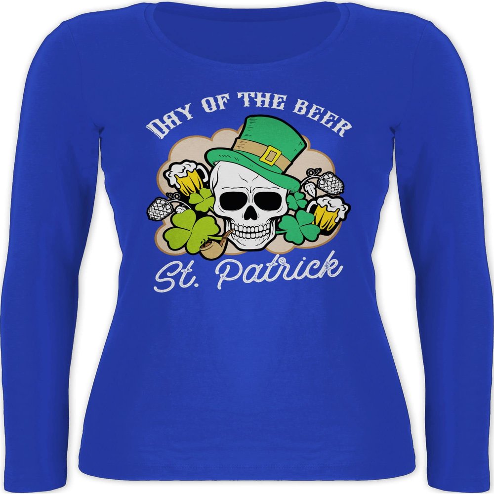 Women's Long-Sleeve Shirt, Patrick's Day of the Beer! St. Patrick's, XL, Blue