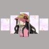 MPPSU Kamado Nezuko Anime Poster, 5-Piece Framed Canvas Wall Art, 150 × 80 cm view 1