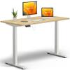 KRIEG HighDesk Basic Height-Adjustable Desk 140 x 80 cm | White + Maple view 1