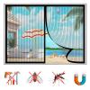 Magnetic Window Insect Screen, Self-Adhesive No-Drill Mosquito Curtain, Black, 39 x 64 in (100 x 165 cm) view 1
