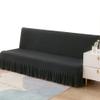 Skirted Stretch Sofa Cover Without Armrests, 3/2/1-Seater Sleeper Sofa Cover, Gray Beige, 185–210 cm view 1