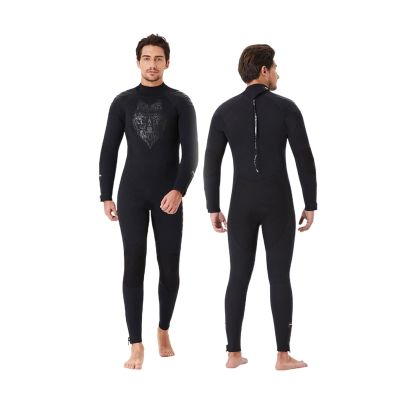 5 mm Full Neoprene Wetsuit for Women and Men, Warm, UPF 50+, Full-Body Snorkeling Suit, Back Zipper (Color: A, Size: L)