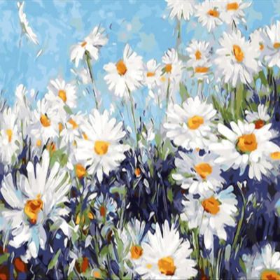 5D Full Drill Diamond Painting Kit, White Flower, DIY Crystal Art, 30 x 40 cm/12 x 16 in