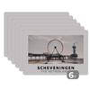 Set of 6 Vinyl Placemats 45 x 30 cm – Netherlands Beach Ferris Wheel view 1