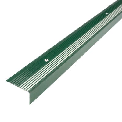PROVISTON Stair Nosing | 20 x 40 x 2700 mm | Drilled, Green, Glow-in-the-Dark Anodized Aluminum Angle Profile