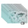 Placemats, Set of 6, Table Decor, Coasters, 45 x 30 cm, World Map - Newspaper - Blue view 1