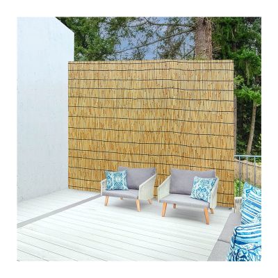 Qisade Reed Screening, Balcony Reed Fence, Bamboo Fencing Roll, Terrace Privacy and Sun Shade, Beige, 70 cm x 500 cm (2.3 ft x 16 ft)