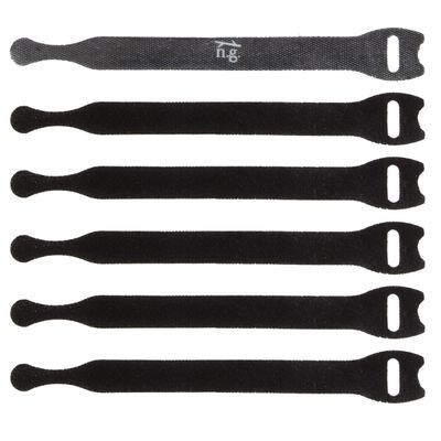 6 Reusable Hook-and-Loop Cable Ties, Self-Adhesive Cable Holders