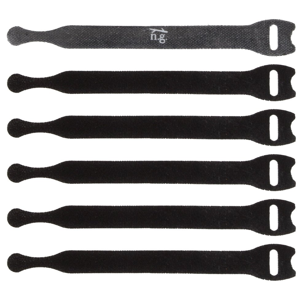 6 Reusable Hook-and-Loop Cable Ties, Self-Adhesive Cable Holders