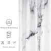 Natural Marble Print Shower Curtain, Machine Washable, White and Gray, 100 x 200 cm (W x H) view 2
