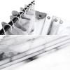 Natural Marble Print Shower Curtain, Machine Washable, White and Gray, 100 x 200 cm (W x H) view 4
