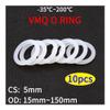 10-Piece White VMQ Silicone O-Ring Seals, 5 mm CS, 110 mm OD, 100 mm ID view 3